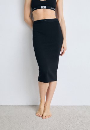 RIB SKIRT COTTON STRETCH RIB - Pyjamahousut/-shortsit - black