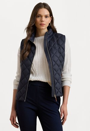 Lauren Ralph Lauren DIAMOND QUILTED MOCKNECK DOWN VEST - Waistcoat - dark navy