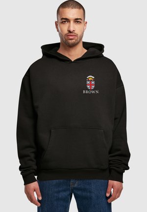 Merchcode UNIVERSITY  EMBLEM ULTRA HEAVY - Sweat à capuche - black