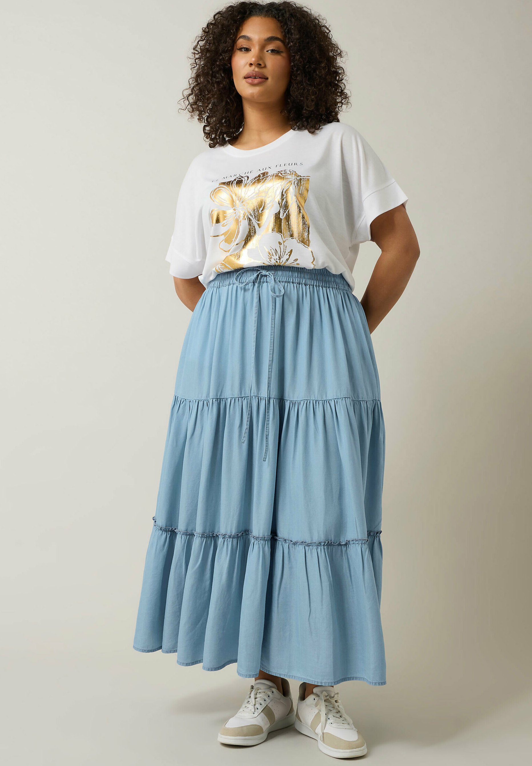 Jupe Plissée En Soie Satin Bleue Sportmax - Taille 6 - Midi Ligne A - Neuf Avec étiquettes