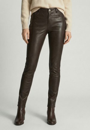 STRETCH - Lederhose - braun