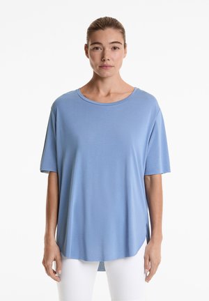 WITH ROUND NECK - Basic T-shirt - mottled royal blue