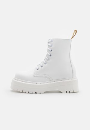 Enkellaarsjes met plateauzool - white