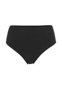 Svart bikiniunderdel med hög midja, tillverkad av stretchigt bomullsmaterial. Har en elastisk midja och en slät, sömlös design.