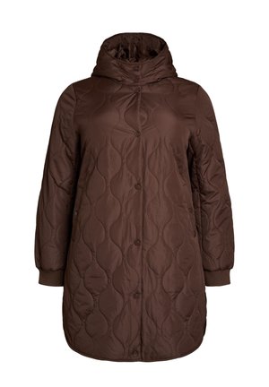 Zizzi, MITTELLANGE STEPPJACKE MIT KAPUZE - Χειμωνιάτικο παλτό - braun