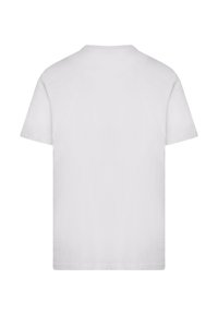 White cotton t-shirt with a round neckline and short sleeves. Plain design, no visible logos or patterns. Standard fit and smooth texture.