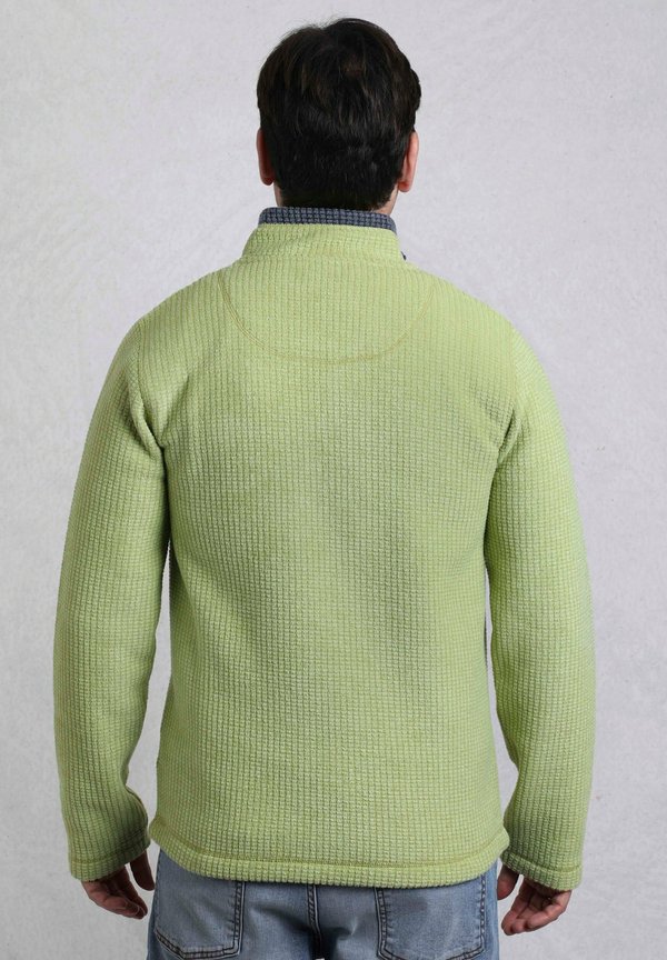 NEWARK 1/4 ZIP GRID WASHED - Fleece jumper - tarragon