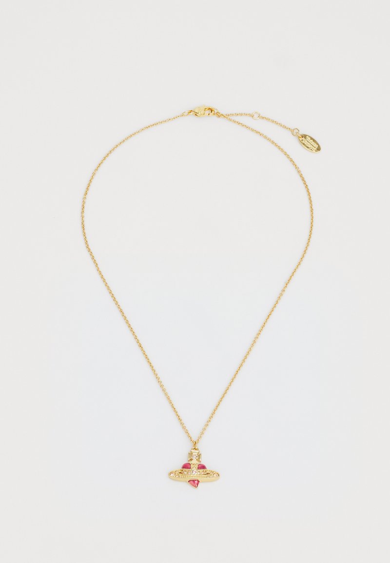 Vivienne Westwood NEW HEART PENDANT - Necklace - gold-coloured/light peach crystal
