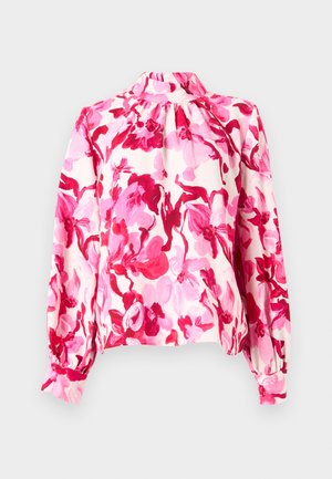 GATHERED HIGHNECK LONG SLEEVE - Blúzka - pink