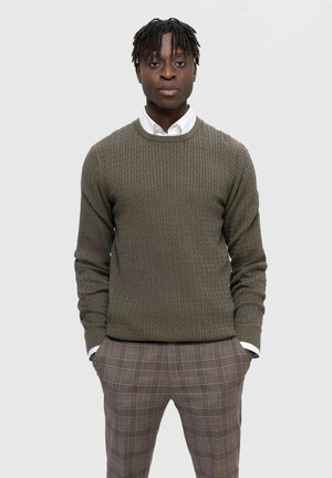 Casual Friday CFKENT MERINO CREW NECK KNIT - Maglione - Deep Forest Melange C1a22q00h C14
