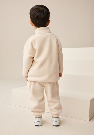 Next, REGULAR FIT - HALF ZIP JOGGERS SET - Tracksuit - ecru off white fleece