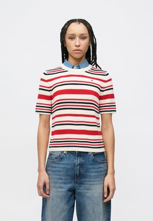 CARDI STITCH - Pullover - calico/primary red/navy