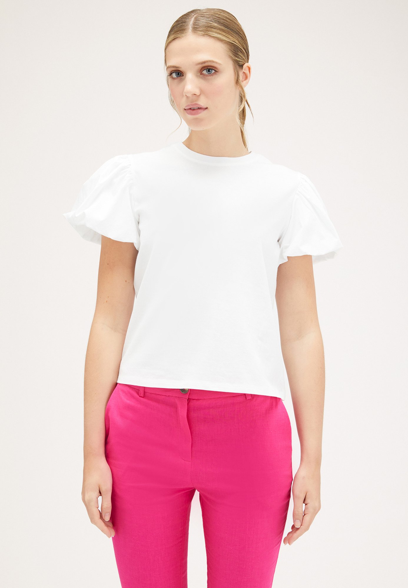 Motivi MANICHE A PALLONCINO - T-shirt basic - bianco - Zalando.it