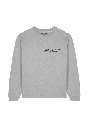 FOLLOW YOUR HEART EMBROIDERY  - Felpa - mottled grey