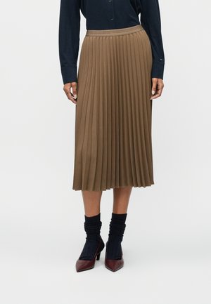 FLUID PLEATED PULL ON MIDI SKIRT - Fustă plisată - nordic taupe