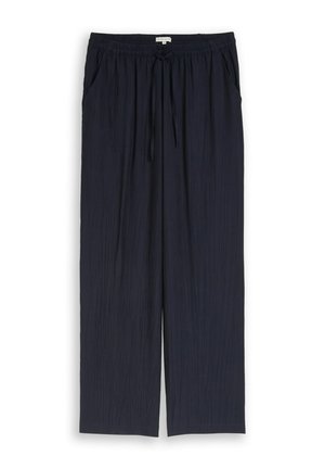 TOM TAILOR, LOOSE FIT HOSE IN KNITTER-OPTIK - Pantalon classique - sky captain blue