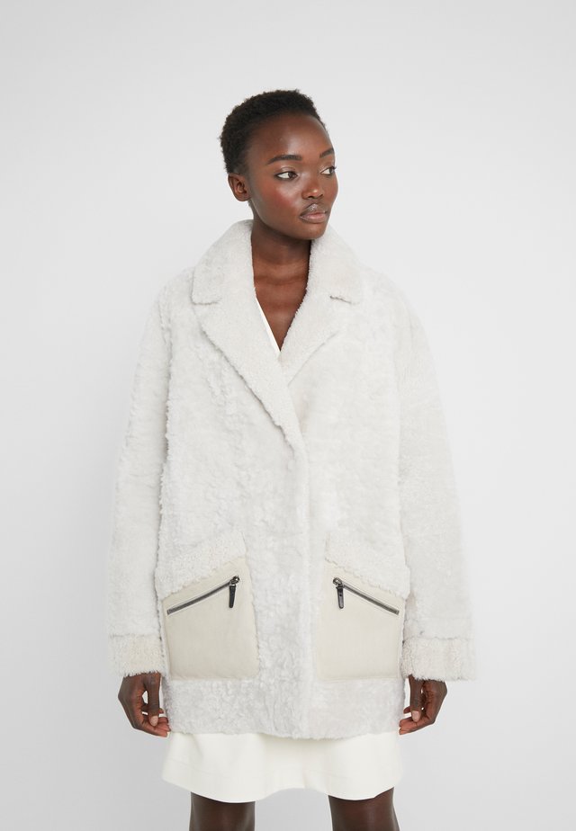 ZIPPER JACKET - Short coat - merino wendy white