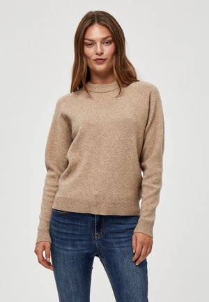 PCROSALIA - Strickpullover - warm sand melange