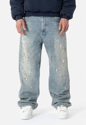 Project Blue BAGGY PAINTSPLASH - Vrećaste traperice - paint splash blue