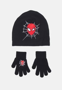 Lindex BEANIE AND MAGIC GLOVES SPIDERMAN UNISEX SET - Bonnet - black
