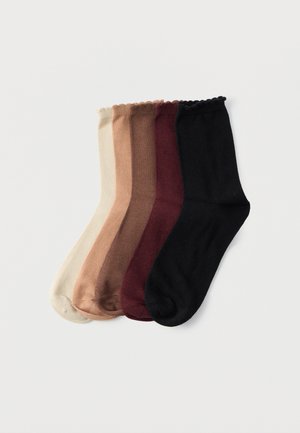 KIRA SOCKS 5 PACK - Socken - cafe au lait/oatmeal/nutmeg/winetasting/black