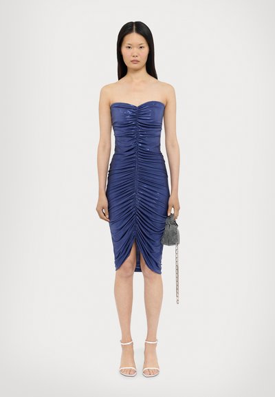 Norma Kamali STRAPLESS SHIRRED FRONT  - Kokteilinė suknelė / vakarėlių suknelė - military blue