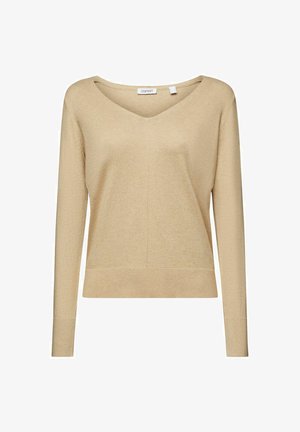 Esprit MIT V-AUSSCHNITT - Strickpullover - sand