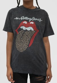 Paradiso Clothing THE ROLLING STONES LEOPARD - Print T-shirt - black