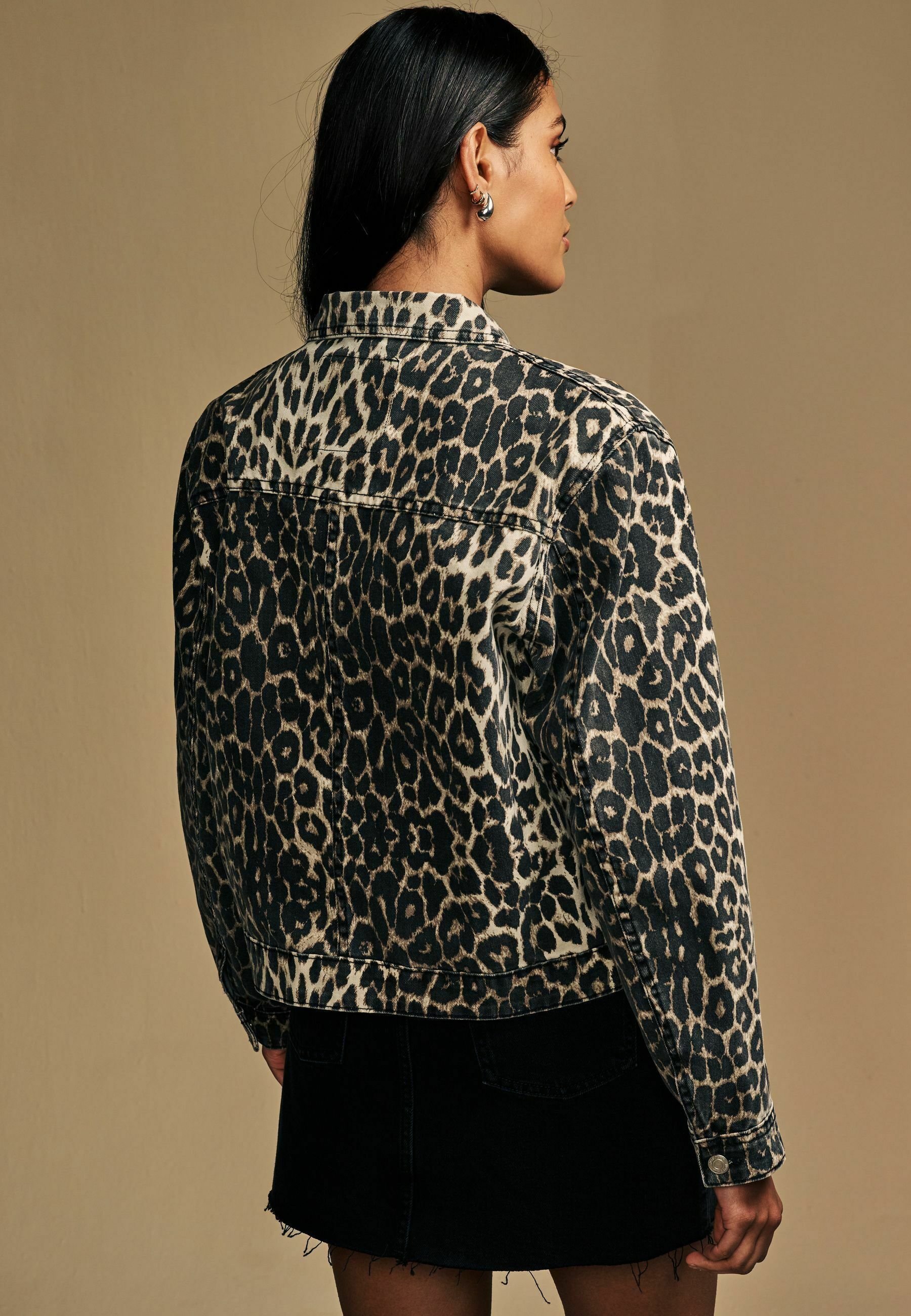 Next Jachetă din denim - leopard print/maroniu deschis - Zalando.ro