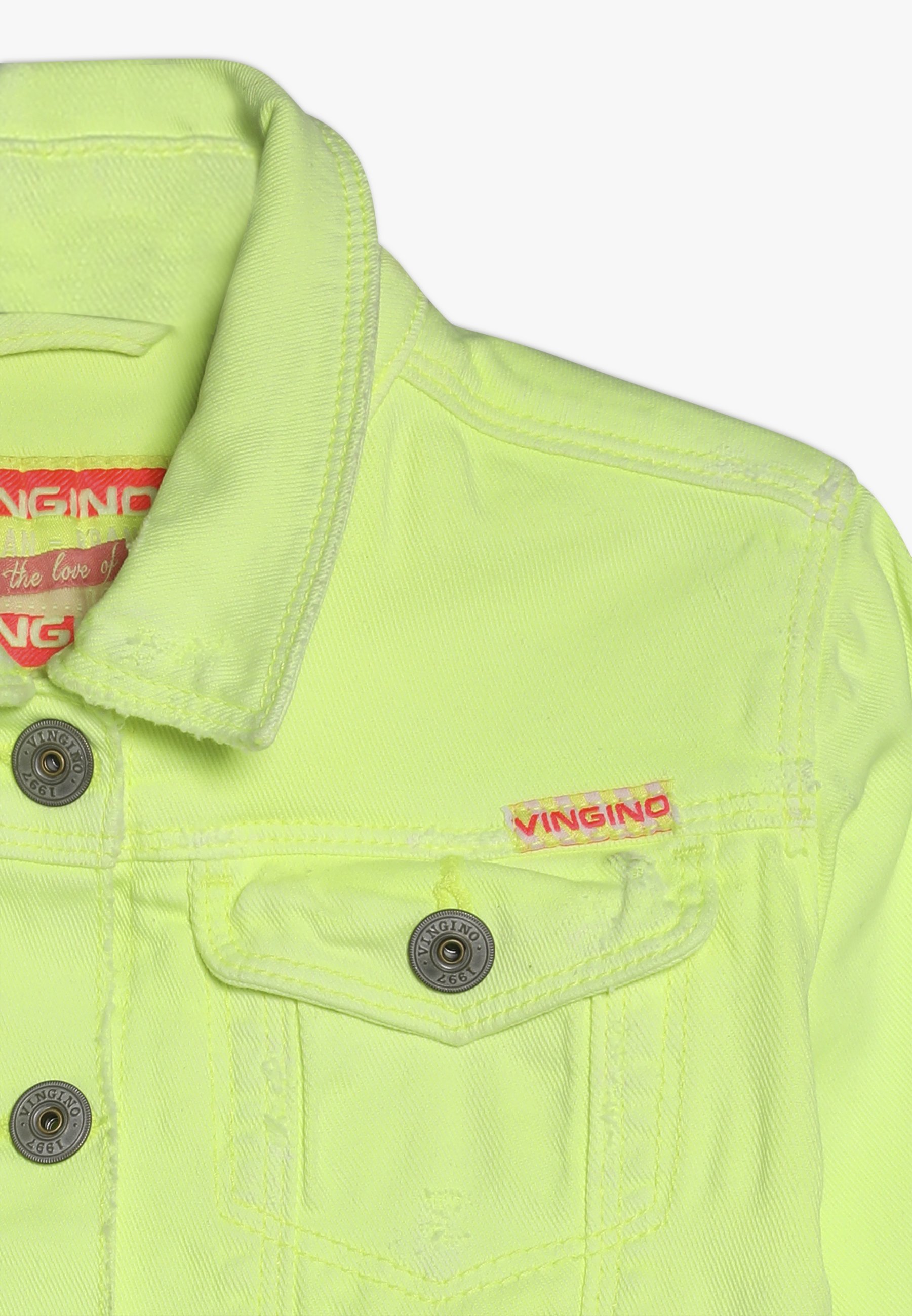 Vingino TOSCANE Spijkerjas neon yellowneongeel Zalando.nl Vingino Sweater neon yellowneongeel Zalando.nl