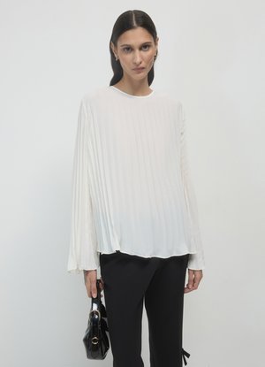 Calliope PLISSETTATA - Bluse - bianco lana