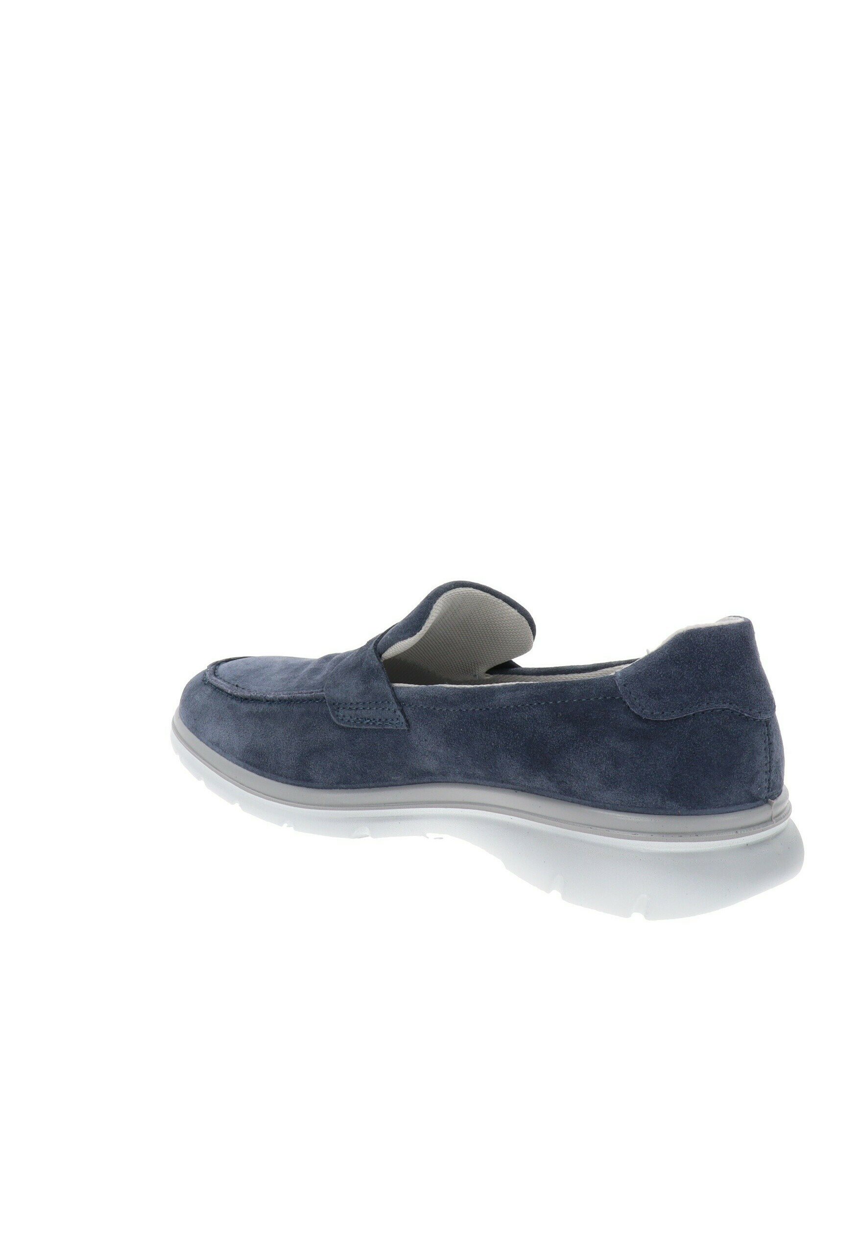 Valleverde 37205 | Scarpa Donna In Pelle Scamosciata Blu | Tacco Piatto | Larghezza Normale