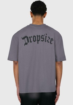 Dropsize HEAVY OVERSIZE BIG LOGO - Marškinėliai su spaudiniu - steel grey