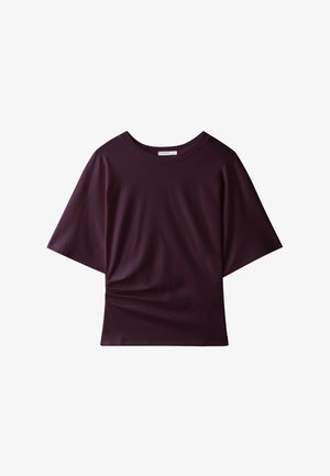 Stradivarius, SHORT KIMONO SLEEVE T-SHIRT - T-shirt imprimé - dark purple