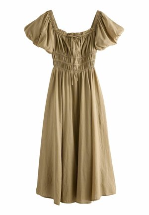 PUFF SLEEVE MIDI - Vapaa-ajan mekko - khaki green