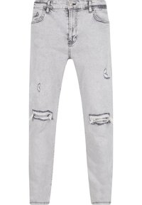 Heledad hallhalli skinny teksad, millel on kulunud plaastrid ja õrn fades. Sisaldab nuppu ja tõmblukku, samuti viit taskut.