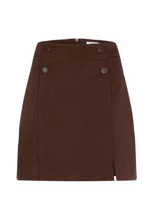 Morgan, MORGAN MORGAN MINI SKIRT WITH BUTTONS - Minigonna - marron foncé