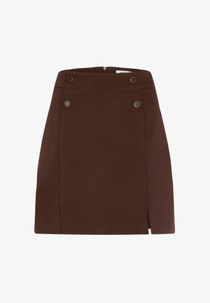 Morgan, MORGAN MORGAN MINI SKIRT WITH BUTTONS - Minigonna - marron foncé