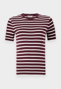 Unselected, deep burgundy/ecru