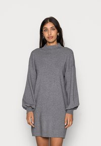 Vero Moda - VMNANCY FUNNELNECK DRESS  - Vestido de punto - medium grey melange Imagen en miniatura 1