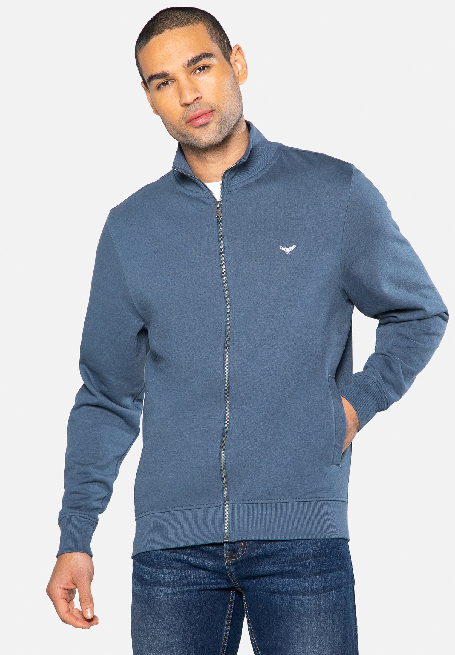 Threadbare JACKE WHYLIE - Felpa con zip - denim blue/blu denim - Zalando.it