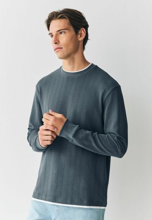 REGULAR FIT - LONG SLEEVE MOCK CREW NECK  - Maglietta a manica lunga - grey slate