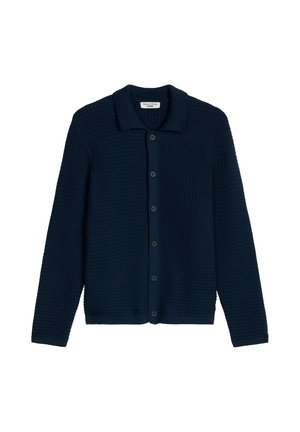 LOOSE MIT  MARKANTER STRUKTUR - Strickjacke - navy teal