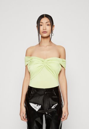 Gina Tricot TWISTED OFF SHOULDER - Μπλούζα - lime sherbet