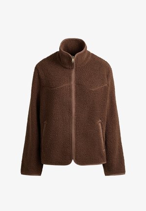 OYSHO, PIPING FAUX-SHEARLING JACKET - Winterjacke - cocoa