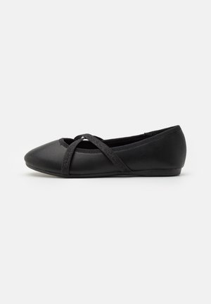 Ballerinat nilkkaremmillä - black