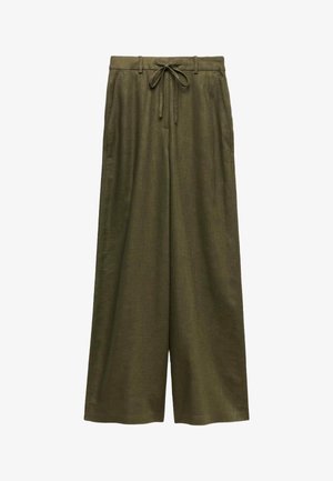 Marks & Spencer, TWILL DRAWSTRING WIDE LEG - Trousers - hunter green