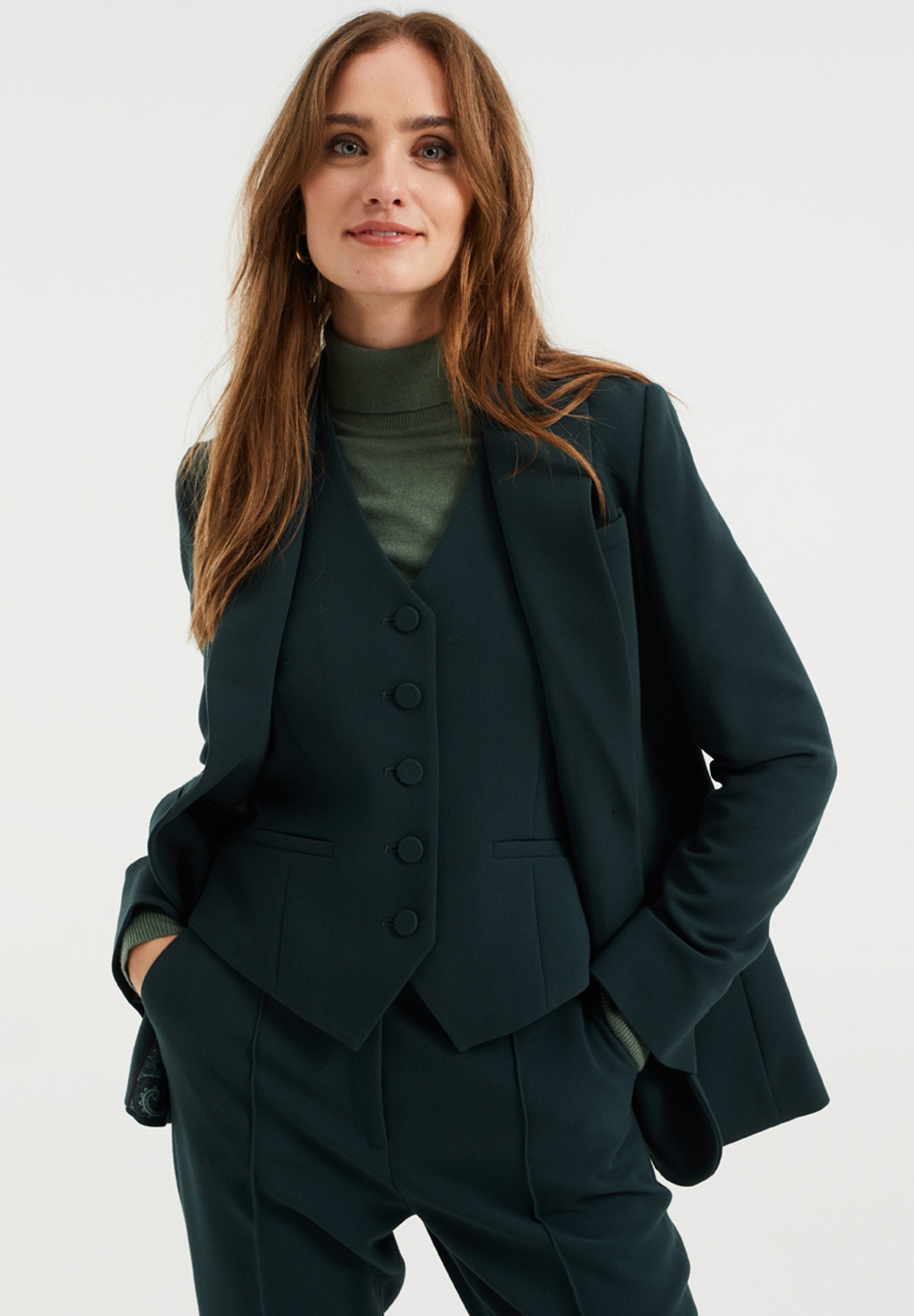WE Fashion REGULAR FIT - Blazer - moss green/groen gemêleerd - Zalando.nl