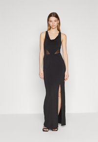 Even&Odd - WATERFALL HALTER NECKLINE WAIST INSERTS MAXI SLIM DRESS - Koktajl obleka/za zabavo - black Miniaturna slika 1