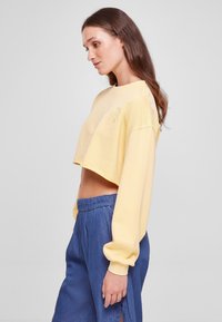 Urban Classics CROPPED FLOWER EMBROIDERY TERRY CREW - Mikina - vintagesun